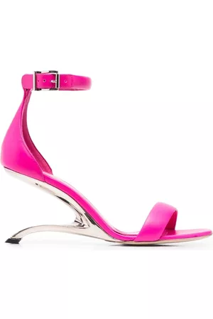 Alexander McQueen Women Heeled Sandals - Sculpted-heel leather sandals - Pink