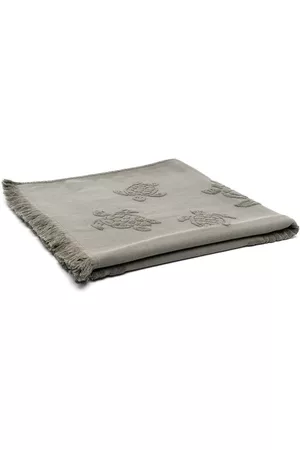 Vilebrequin Men Swimwear - Turtle-motif frayed-edge towel - Green