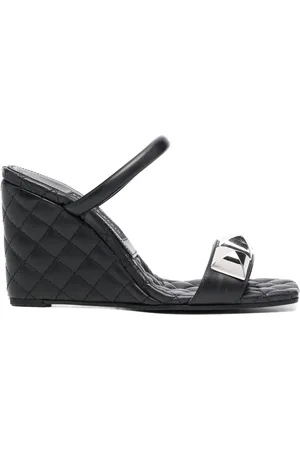 Philipp Plein Matelasse leather wedges