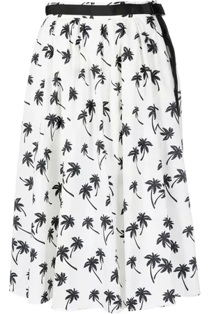 Moncler Palm tree-print midi skirt - Neutrals