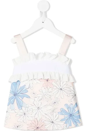 HUCKLEBONES LONDON Floral print frilled sleeveless top
