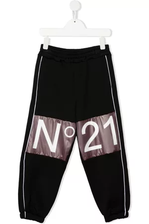 Nº21 Sweatpants - Logo-panel track pants - Black