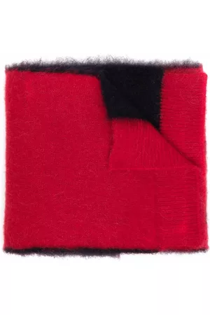 Lanvin Men Scarves - Brushed intarsia-knit scarf - Red