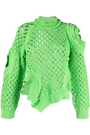 Stella McCartney Oversized textured mesh jumper - Green