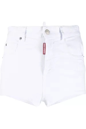 Dsquared2 Women Shorts - Honey logo-patch denim mini shorts - White