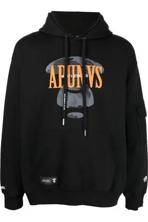 A Bathing Ape Logo-print panelled hoodie