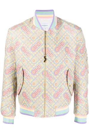 Barrie houndstooth-pattern bomber jacket - Yellow