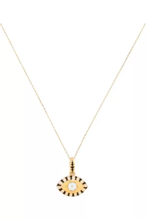 Nevernot Women Necklaces - 14kt gold Life in Colour enamel and topaz eye necklace