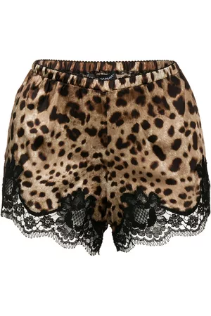 Dolce & Gabbana Women Pajamas - Leopard print pajama shorts - Brown