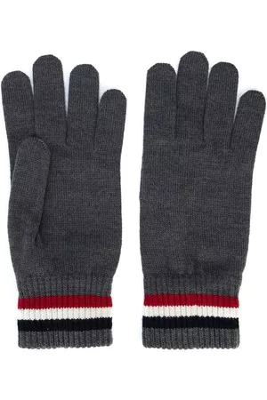 Moncler Ribbed-knit cotton gloves - Grey