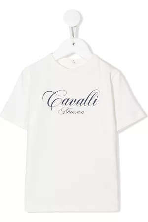 Roberto Cavalli Short Sleeved T-Shirts - Logo-print short-sleeve T-shirt - White