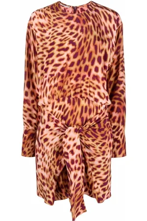 Stella McCartney Cheetah print knotted mini dress