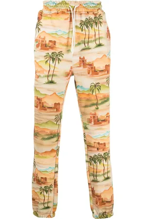 Les Benjamins Landscape-print cotton joggers
