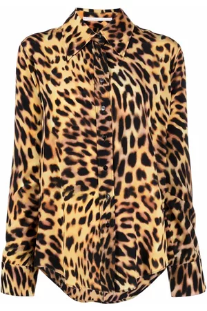 Stella McCartney Women Shirts - All-over leopard-print shirt - Brown