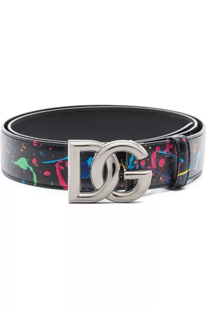 Dolce & Gabbana Men Belts - Paint-splatter DG belt - Black