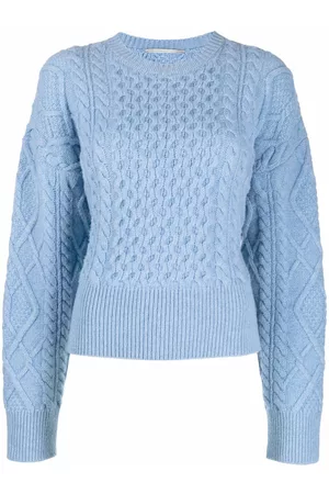 Stella McCartney Women Sweaters - Aran-knit cropped jumper - Blue