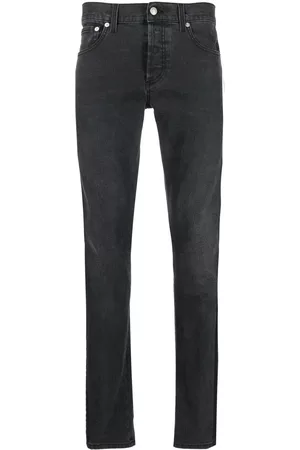 Alexander McQueen Men Skinny Jeans - Side stripe-print skinny jeans - Grey