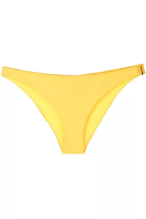 Moschino Women Bikini Bottoms - Logo-patch bikini bottom - Yellow