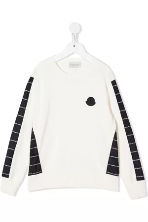 Moncler Two-tone logo-print jumper - White