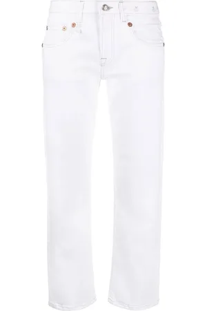 R13 Distressed-edge straight-leg jeans