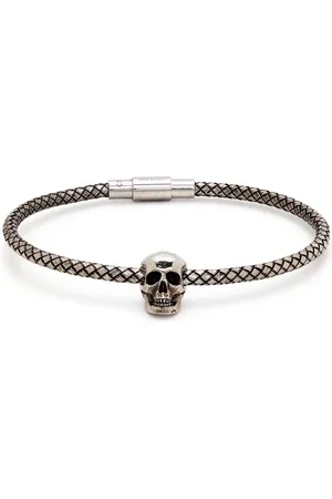 Alexander McQueen Skull-charm woven bracelet