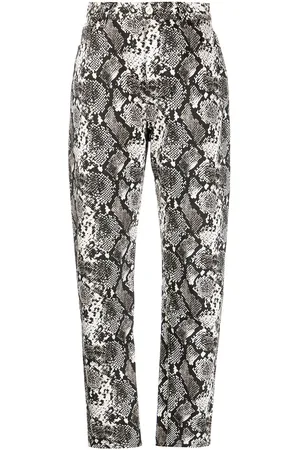 The Attico Tapered snakeskin-effect trousers