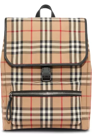 Burberry Rucksacks - Check-pattern zip-fastening backpack - Brown