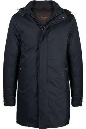 MOORER Zip-up hooded down jacket
