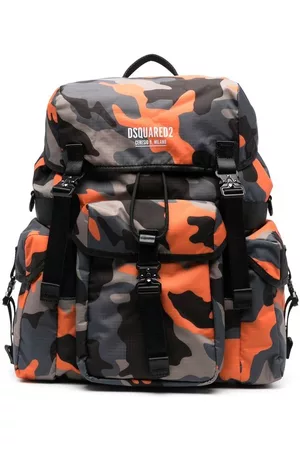 Dsquared2 Men Rucksacks - Ceresio 9 camouflage-print backpack - Orange