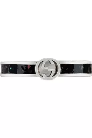 Gucci Interlocking G enamel ring - Silver
