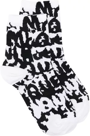 Alexander McQueen Women Socks - Intarsia-knit socks - White
