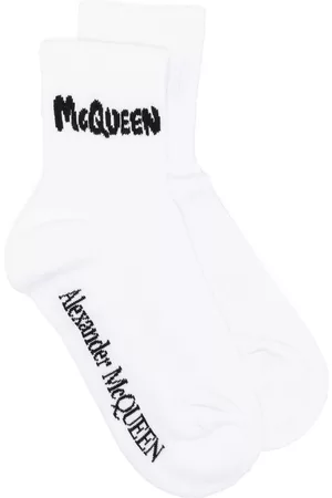 Alexander McQueen Logo-intarsia socks - White