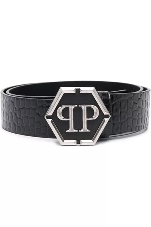 Philipp Plein Men Belts - Hexagon-logo buckle belt - Black