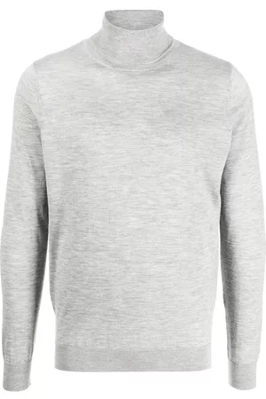 COLOMBO Men Turtleneck Sweaters - Fine-knit roll-neck jumper - Grey