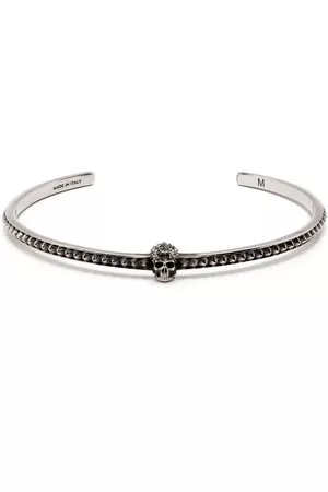 Alexander McQueen Studded skull cuff bracelet - Silver