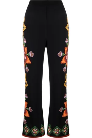 La DoubleJ Stretch floral-print straight trousers