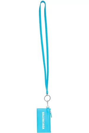 Balenciaga Men Keychains - Logo-print keyring cardholder - Blue
