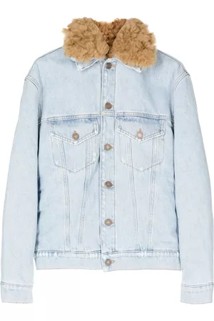ERL Denim Jackets - Fur-collared denim jacket - Blue