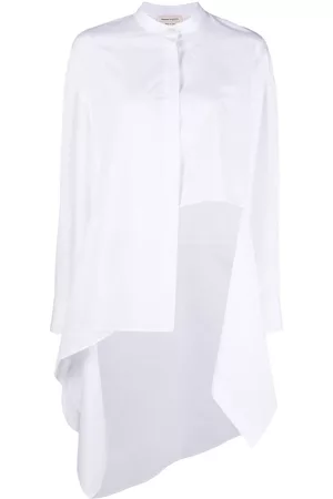Alexander McQueen Women Shirts - Asymmetric cotton shirt - White