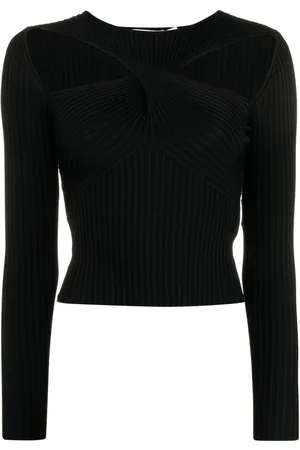 Self-Portrait Cut-out knitted top