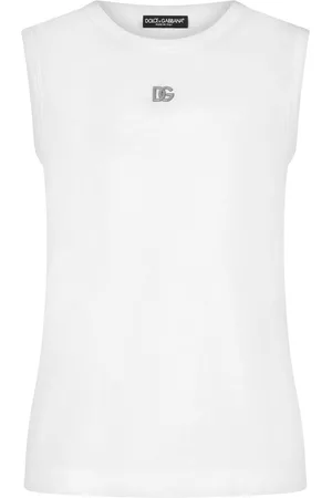 Dolce & Gabbana Women Tank Tops - DG logo cotton tank top - White