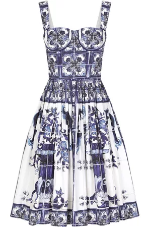 Dolce & Gabbana Women Printed Dresses - Printed short dress - Blue