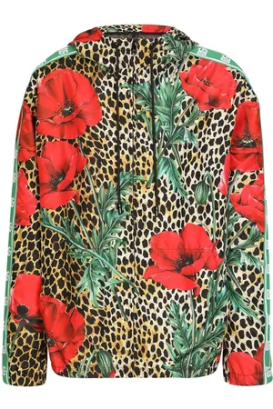 Dolce & Gabbana Men Floral Jackets - Floral-print hooded jacket - Brown