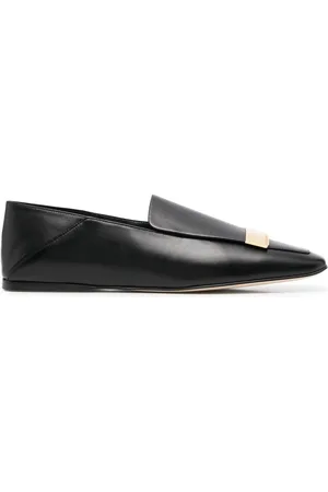Sergio Rossi Square-toe leather loafers