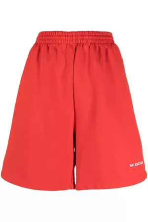 Balenciaga Women Sweatshirts - Cotton sweat shorts - Red
