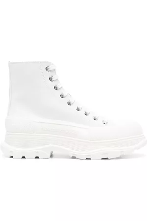 Alexander McQueen Women Lace-up Boots - Chunky lace-up boots - White
