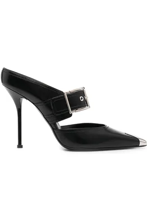 Alexander McQueen Metallic-toe cap pumps