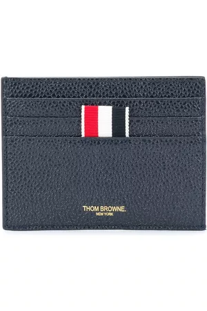 Thom Browne Men Wallets - Stripe-tab leather wallet - Blue