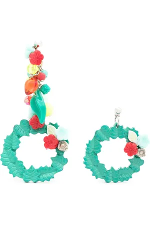 AMIR SLAMA Floral-appliqu?? asymmetric earrings