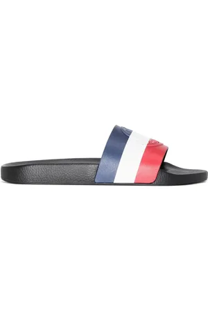 Moncler Basile striped flat slides